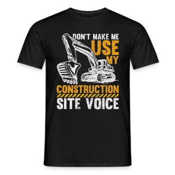 Conducteur de pelle hydraulique Voix de chantier - T-shirt homme - noir - Devant - AI Model Male 178 light (178cm)