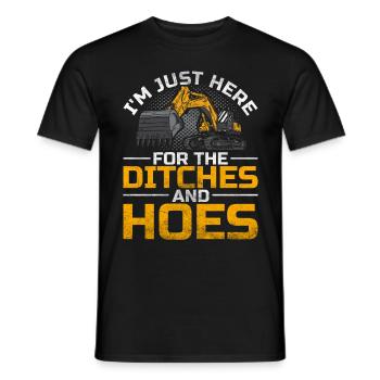 Conducteur d’excavatrice ici pour les fossés et les houes - T-shirt homme - noir - Devant - AI Model Male 178 light (178cm)
