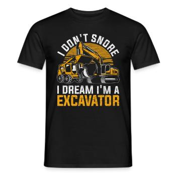 Baggerfahrer I Don't Snore I Dream I'm Excavator - Männer T-Shirt - Schwarz - Vorne - AI Model Male 178 light (178cm)
