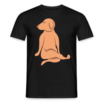 Funny Dog Yoga Dogs Meditation - Men's T-Shirt - black - Front - AI Model Male 178 light (178cm)