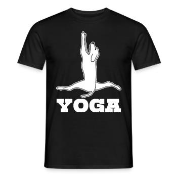 Yoga Hunde Hund Spagat Meditation - Männer T-Shirt - Schwarz - Vorne - AI Model Male 178 light (178cm)