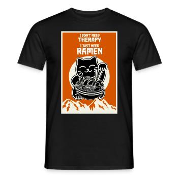 ramen nouilles de chat soupe de nouilles - T-shirt homme - noir - Devant - AI Model Male 178 light (178cm)