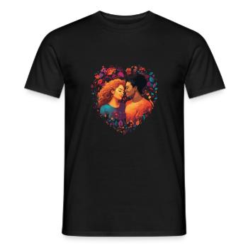 Regenbogenfarbe Herz LGBTQ Liebe & Rechte - Männer T-Shirt - Schwarz - Vorne - AI Model Male 178 light (178cm)
