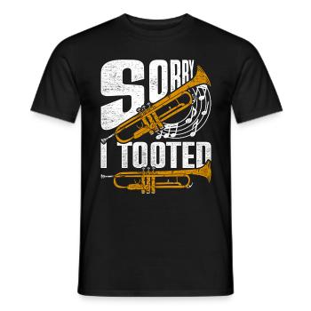 Trumpet Trumpet Player Sorry I Tooted - Men's T-Shirt - black - Front - AI Model Male 178 light (178cm)