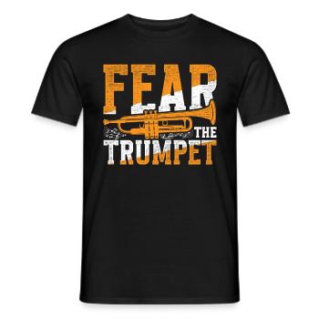 Trumpet player trumpeter Fear The Trumpet - Men's T-Shirt - black - Front - AI Model Male 178 light (178cm)