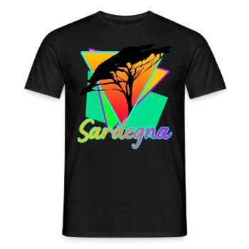 Sardinien Sardegna Retro Sardinia - Men's T-Shirt - black - Front - AI Model Male 178 light (178cm)