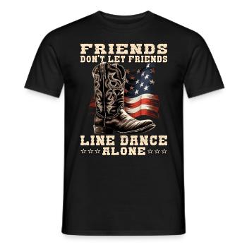 Line Dance Friends | Lindance - Männer T-Shirt - Schwarz - Vorne - AI Model Male 178 light (178cm)