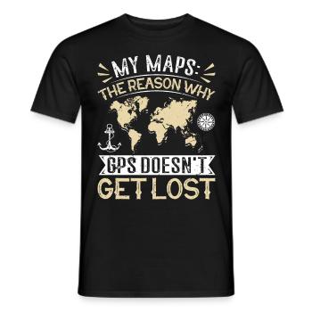 Cartographers - Men's T-Shirt - black - Front - AI Model Male 178 light (178cm)