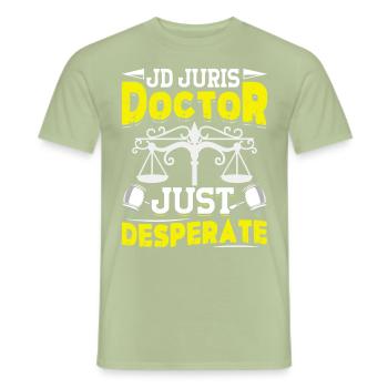 Doctorate Degree great - Men's T-Shirt - sage - Front - AI Model Male 178 light (178cm)