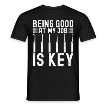 Schlüsseldienst Locksmith Dietrich - Männer T-Shirt - Schwarz - Vorne - AI Model Male 178 light (178cm)