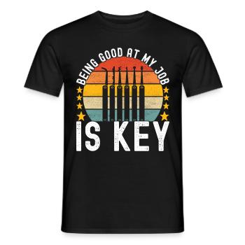 Schlüsseldienst Locksmith Dietrich - Männer T-Shirt - Schwarz - Vorne - AI Model Male 178 light (178cm)