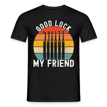 Schlüsseldienst Serrurier Dietrich - T-shirt homme - noir - Devant - AI Model Male 178 light (178cm)
