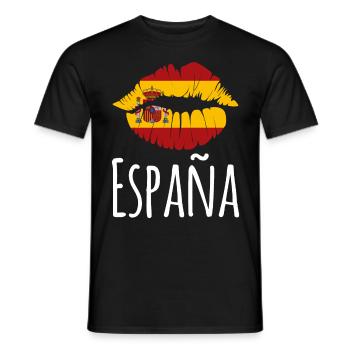 Spanien Lippen Spanisch Urlaub - Männer T-Shirt - Schwarz - Vorne - AI Model Male 178 light (178cm)