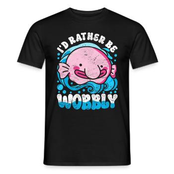 Blobfisch I'd Rather Be Wobbly - Men's T-Shirt - black - Front - AI Model Male 178 light (178cm)