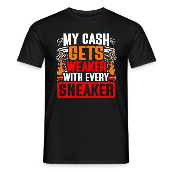 Collectionneur de baskets Mon argent s’affaiblit avec Sneaker - T-shirt homme - noir - Devant - AI Model Male 178 light (178cm)