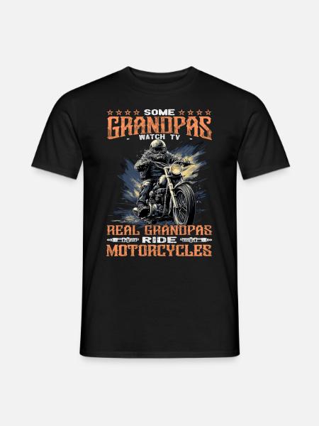Biker Opa - Motorradfahrer - Motorrad - Mænd T-shirt - sort