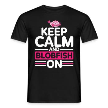 Blobfisch Keep Calm And Blobfish On - Men's T-Shirt - black - Front - AI Model Male 178 light (178cm)