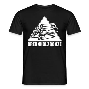 Brennholz Feuerholz Kamin Lagerfeuer - Männer T-Shirt - Schwarz - Vorne - AI Model Male 178 light (178cm)