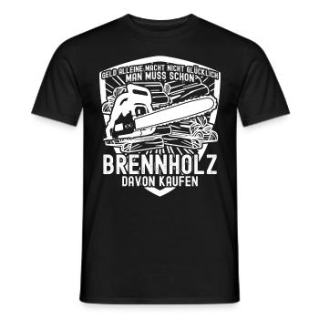 Feuerholz Kamin Lagerfeuer Brennholz - Männer T-Shirt - Schwarz - Vorne - AI Model Male 178 light (178cm)