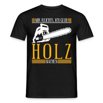 Brennholz Kamin Ofen Feuerholz Motorsäge - Männer T-Shirt - Schwarz - Vorne - AI Model Male 178 light (178cm)