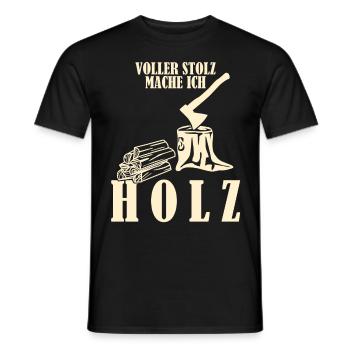 Brennholz Kamin Feuer Holz Feuerholz - Männer T-Shirt - Schwarz - Vorne - AI Model Male 178 light (178cm)