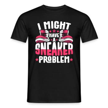 Collectionneur de baskets Je pourrais avoir un problème de baskets - T-shirt homme - noir - Devant - AI Model Male 178 light (178cm)