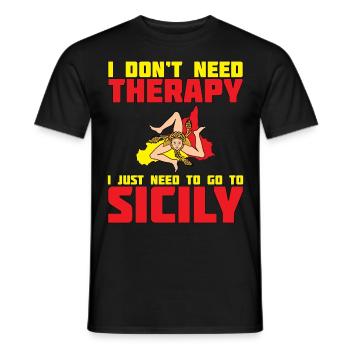 Sizilien Flagge Sicilia - Männer T-Shirt - Schwarz - Vorne - AI Model Male 178 light (178cm)