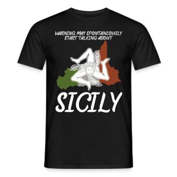 Sicily Italy Italian flag - Men's T-Shirt - black - Front - AI Model Male 178 light (178cm)