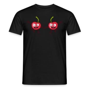 Cherries Dancing Boogie Woogie Cherry - Men's T-Shirt - black - Front - AI Model Male 178 light (178cm)
