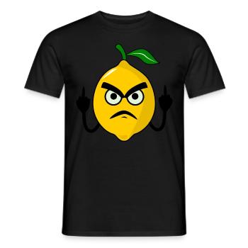 Zitronen Mittelfinger Zitrone - Männer T-Shirt - Schwarz - Vorne - AI Model Male 178 light (178cm)
