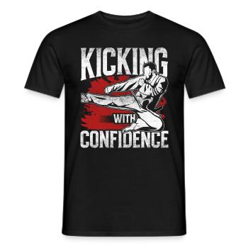 Tang So Do Kicking avec confiance - T-shirt homme - noir - Devant - AI Model Male 178 light (178cm)
