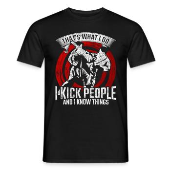 Tang Soo Do Arts Martiaux Shotokan - T-shirt homme - noir - Devant - AI Model Male 178 light (178cm)
