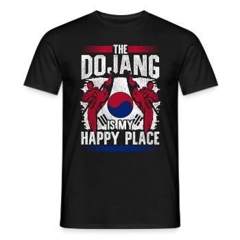 Tang Soo do Shotokan Le Dojang est mon endroit heureux - T-shirt homme - noir - Devant - AI Model Male 178 light (178cm)