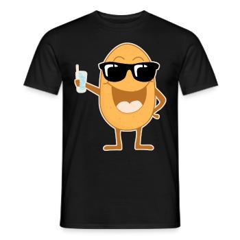Party Kartoffel mit Sonnenbrille - Männer T-Shirt - Schwarz - Vorne - AI Model Male 178 light (178cm)