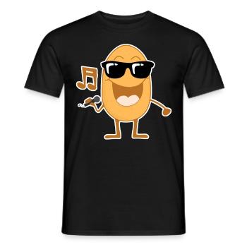 singende Kartoffel Musik Kartoffeln - Männer T-Shirt - Schwarz - Vorne - AI Model Male 178 light (178cm)