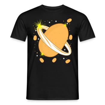 Potato in space Potatoes - Men's T-Shirt - black - Front - AI Model Male 178 light (178cm)
