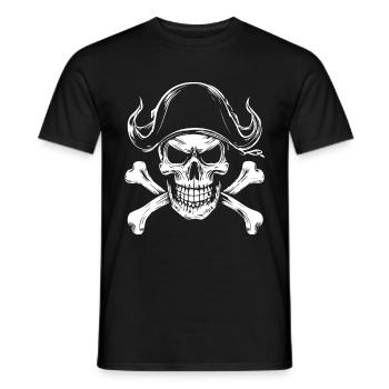 Crâne de pirate et os croisés - T-shirt homme - noir - Devant - AI Model Male 178 light (178cm)