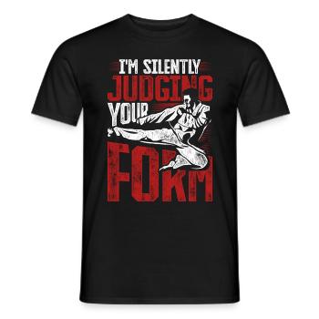 Tang so do shotokan en jugeant silencieusement votre forme - T-shirt homme - noir - Devant - AI Model Male 178 light (178cm)