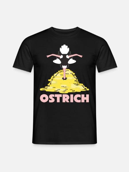 Rich Ostrich with Money - Männer T-Shirt - Schwarz