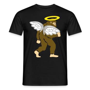 Bigfoot Angel with Halo - Men's T-Shirt - black - Front - AI Model Male 178 light (178cm)