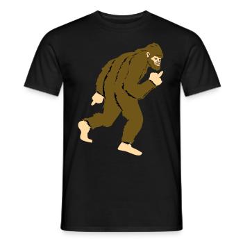 Bigfoot shows middle finger - Men's T-Shirt - black - Front - AI Model Male 178 light (178cm)