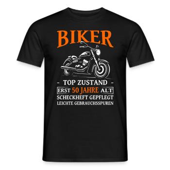 Motorradfahrer & Biker 50. Geburtstag - Männer T-Shirt - Schwarz - Vorne - AI Model Male 178 light (178cm)