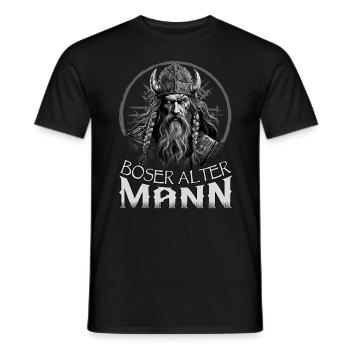 Böser alter Mann | Wikinger | Vikinger | Nordisch - Männer T-Shirt - Schwarz - Vorne - AI Model Male 178 light (178cm)