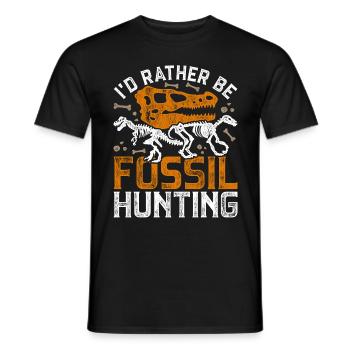 Paläontologi I'd Rather Be Fossil Hunting - Männer T-Shirt - Schwarz - Vorne - AI Model Male 178 light (178cm)