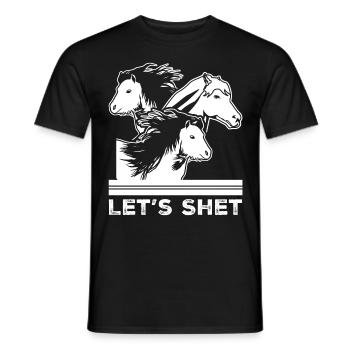 Shetlandpony Reiten Pferde Shetty - Männer T-Shirt - Schwarz - Vorne - AI Model Male 178 light (178cm)