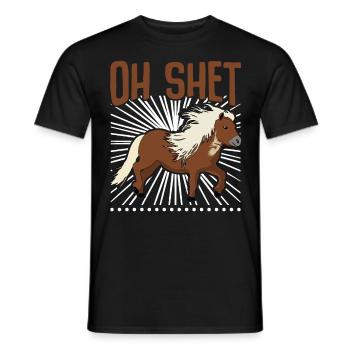 Shetlandpony Shetty Shetland Pony - Männer T-Shirt - Schwarz - Vorne - AI Model Male 178 light (178cm)