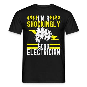 Electrician Electronics Technician - Men's T-Shirt - black - Front - AI Model Male 178 light (178cm)