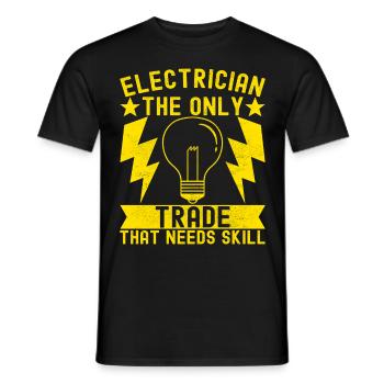 Electrician Electronics Technician - Men's T-Shirt - black - Front - AI Model Male 178 light (178cm)