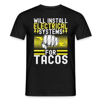 Electrician Electronics Technician - Men's T-Shirt - black - Front - AI Model Male 178 light (178cm)