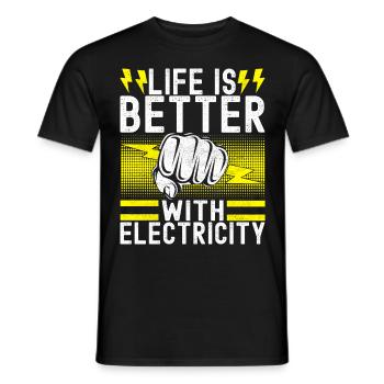 Electrician Electronics Technician - Men's T-Shirt - black - Front - AI Model Male 178 light (178cm)